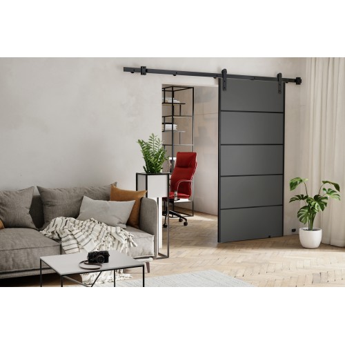 Bīdāmās sistēmas durvis AURA PLUS - Loft, antracīts Bīdāmās sistēmas durvis AURA PLUS - Loft, antracīts